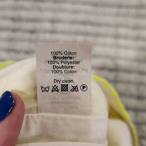 J. Crew florescent yellow embroidered floral skirt size 8! - Picture 5 of 13